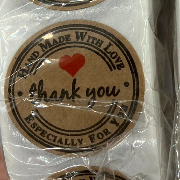 1500 stickers 3 Rolls Self Adhesive Sticker HANDMADE WITH LOVE NEW Tax Write off - Picture 2 of 4